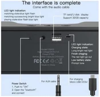 Yesido YSW05 Bluetooth 5.0 Speaker with Rechargeable Bass