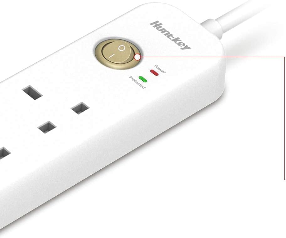 Huntkey Power Strip 4 Outlets 2 USB 6 in 1 Extension