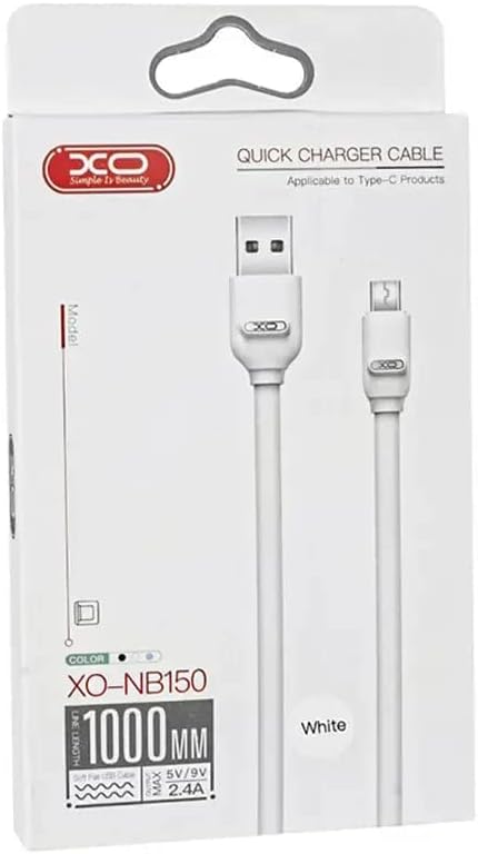 XO NB150 Lightning Cable 2.4A Fast Charging 1m Black