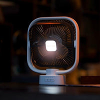 Geepas 8" Rechargeable Oscillating Table Fan with 2-in-1 LED Light, GF21122