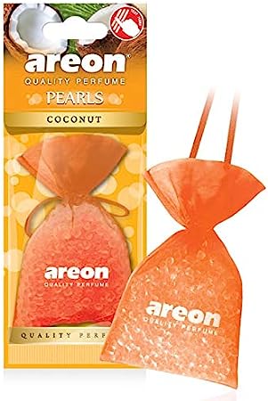 معطر هواء معلق للسيارة والمنزل من AREON Pearls I برائحة جوز الهند (عبوة من 3 قطع) 