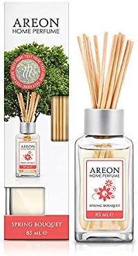 AREON Home Luxury Perfume Reed Diffuser + 10 Rattan Reeds, Spring Bouquet