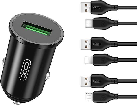 XO TZ12 18W QC3.0  Car Charger with cable