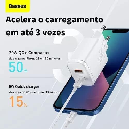 Baseus Compact Quick Charger 2Port USB & USB-C 20W EU - White