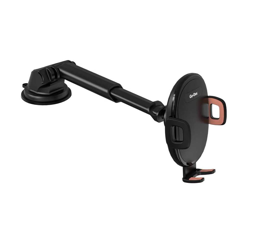 Go-Des 2 In 1 Mini Foldable Car Mount Mobile Phone Holder AutoTightening Kickstand