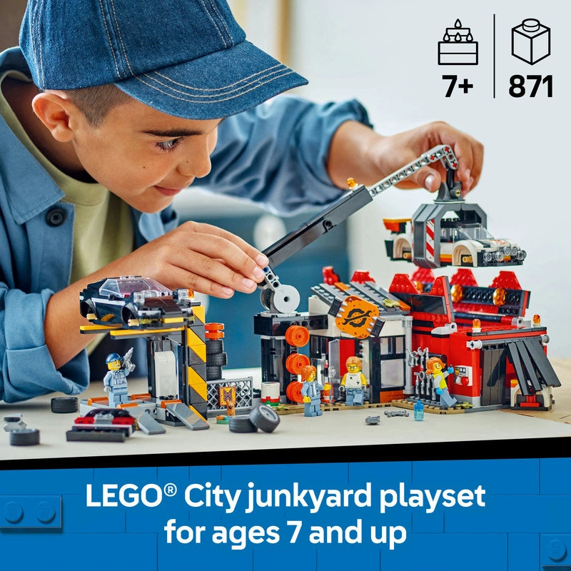 LEGO City Scrap Yard with Cars – 871 Pieces | Set 60472