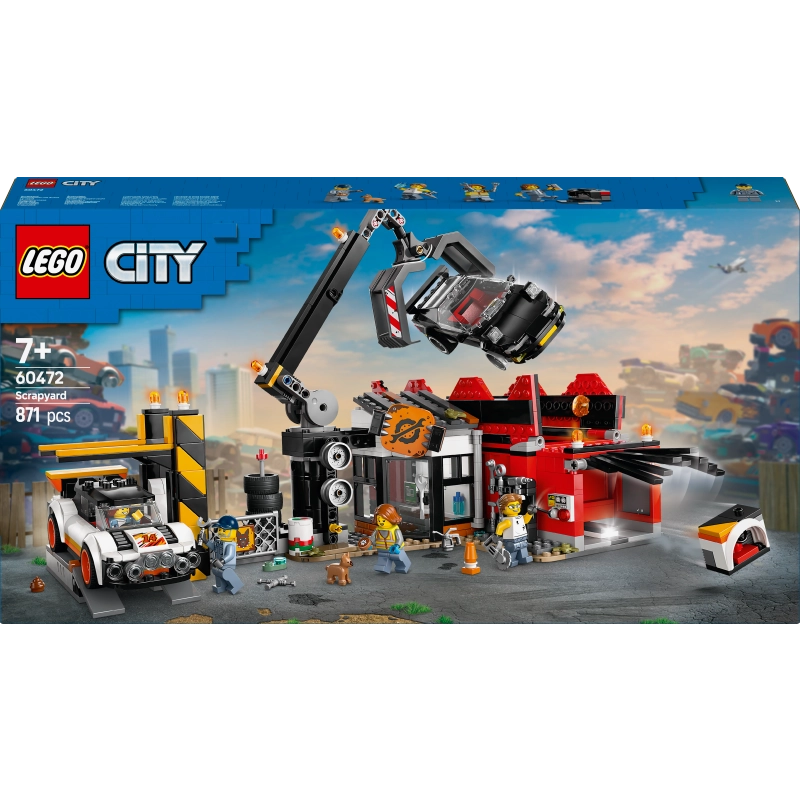 LEGO City Scrap Yard with Cars – 871 Pieces | Set 60472