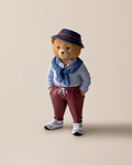 Madame Coco Benoit Bear Trinket – Charming Decorative Bear Figurine in Navy & Beige for Home Décor