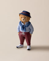 Madame Coco Benoit Bear Trinket – Charming Decorative Bear Figurine in Navy & Beige for Home Décor