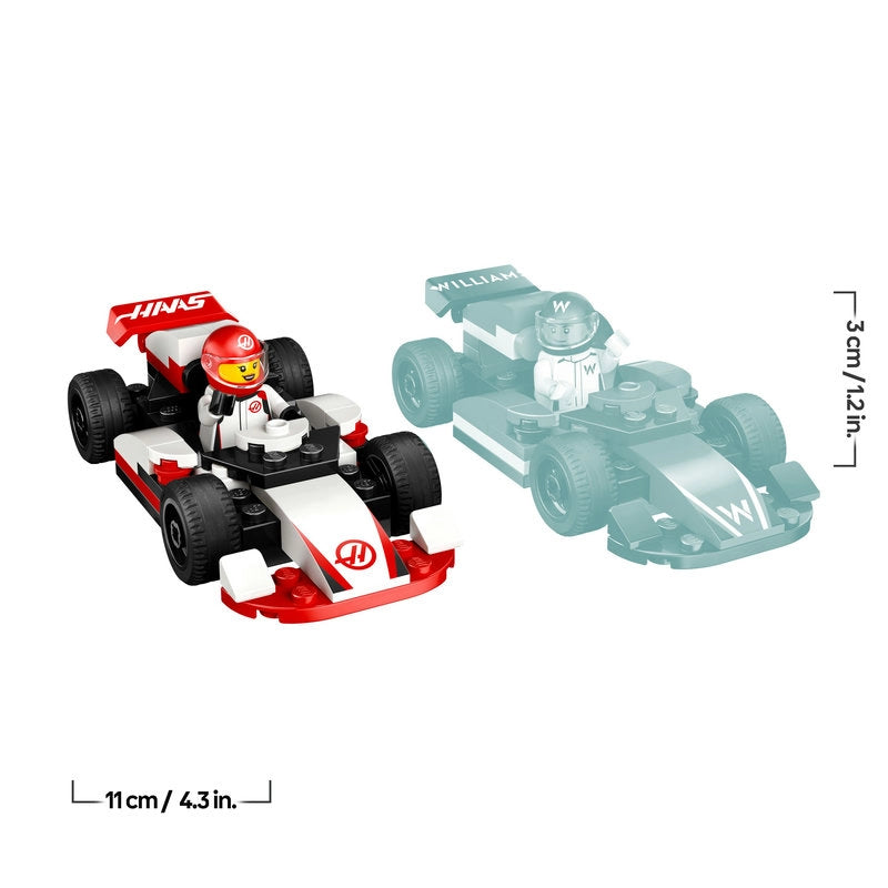LEGO City F1 Williams Racing & Haas F1 Race Cars – 92 Pieces | Set 60464