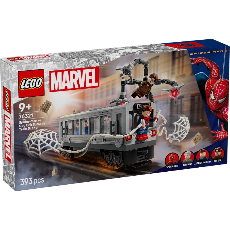 LEGO Marvel Spider-Man vs. Doc Ock Subway Train Scene – 393 Pieces | Set 76321