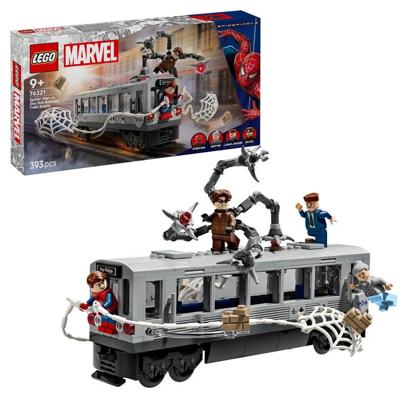 LEGO Marvel Spider-Man vs. Doc Ock Subway Train Scene – 393 Pieces | Set 76321