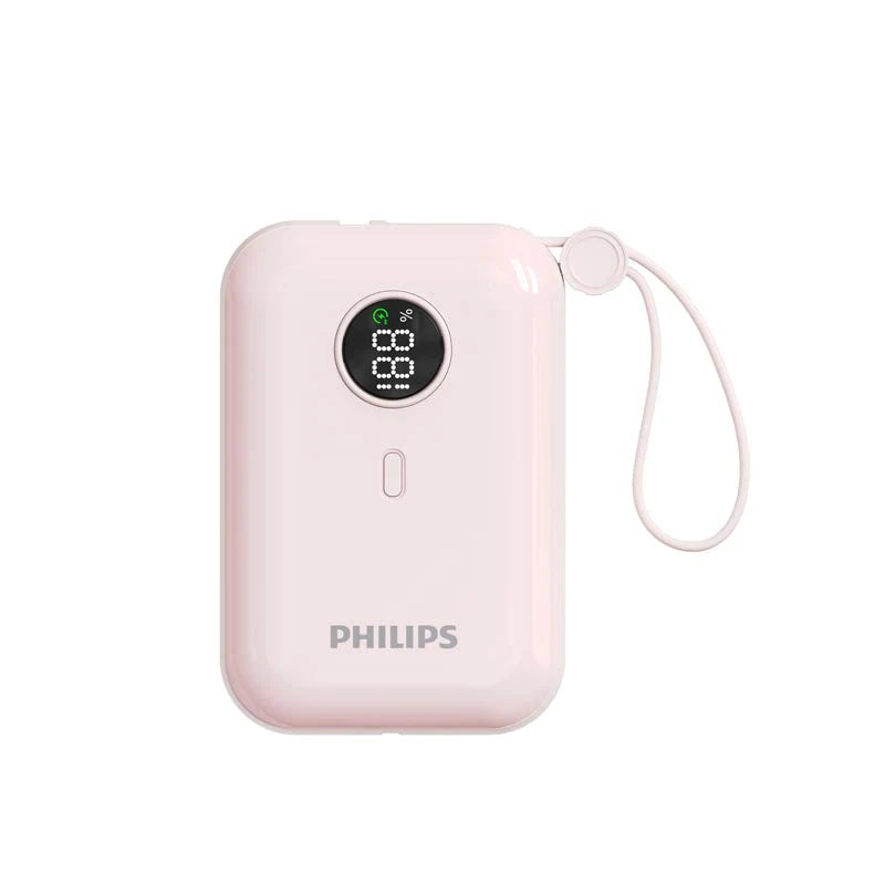 باور بانك Philips 10000mAh PD22.5W مع كابل USB-C – وردي