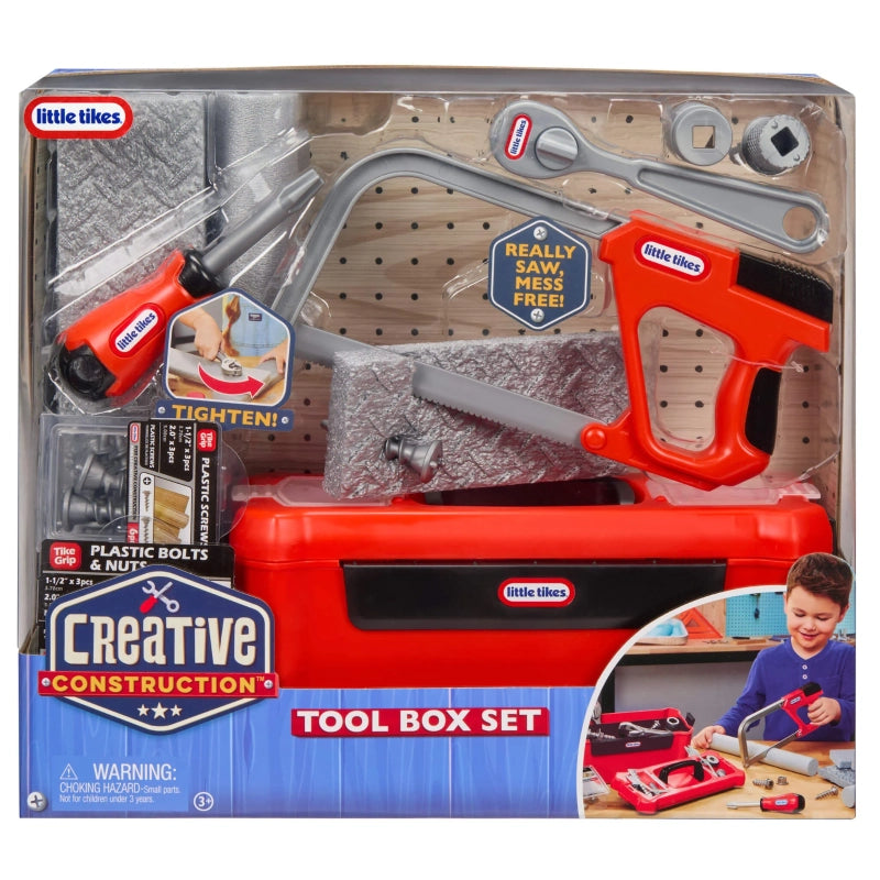 Little Tikes Creative Construction Tool Box Set – Kids Building & Tool Play Set