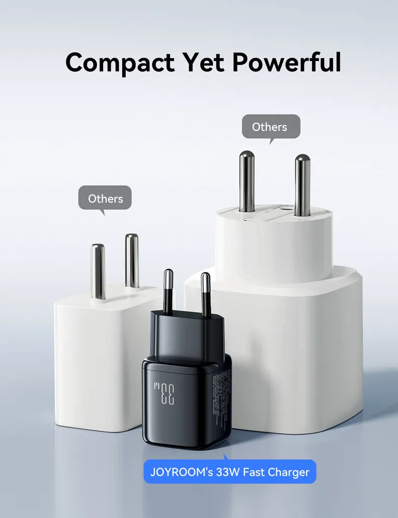 Joyroom JR-TG7 33W Dual Port Fast Charger with USB-C Cable - Black