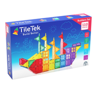 TileTek Magnetic Tiles Building Set, 110 Pieces, Ages 3+
