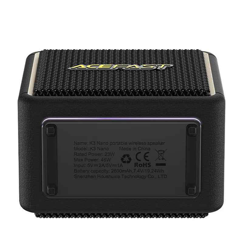 ACEFAST Rugged Waterproof Bluetooth Speaker | IPX7 | LED Lighting | Shockproof | Outdoor Adventure