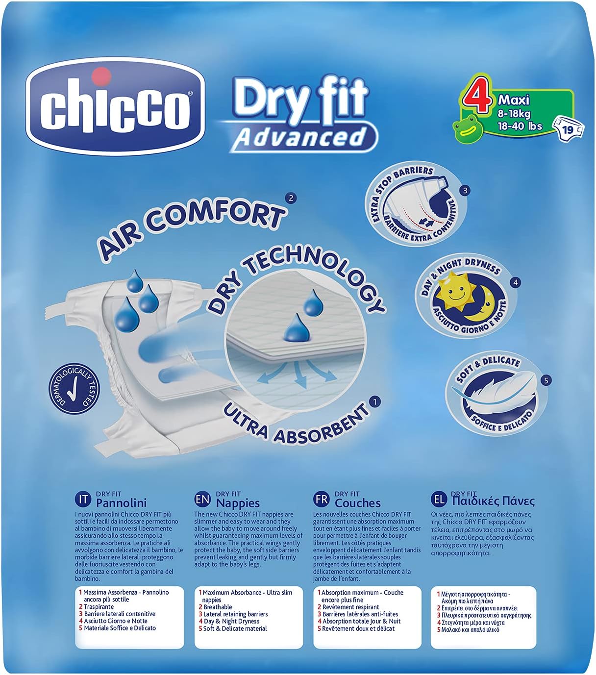 Chicco Dry Fit Plus Maxi 19X10 Diapers Ultimate Comfort & Protection