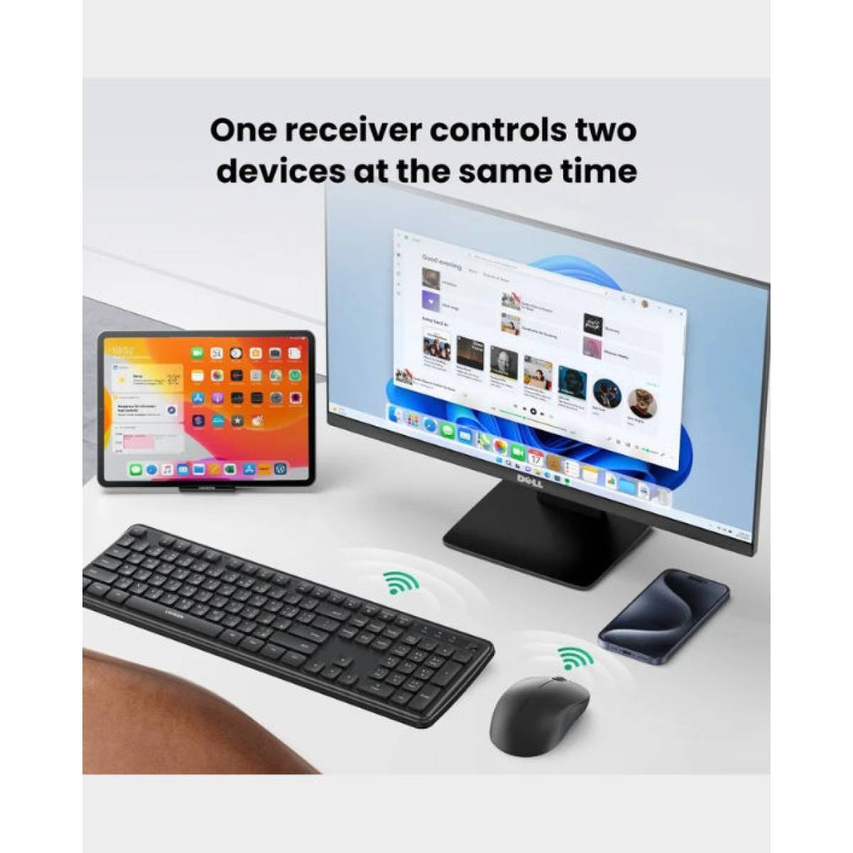 UGREEN MK331 Wireless Keyboard and Mouse Combo - Black