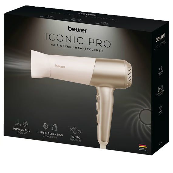 Beurer  Hairdryer - Professional Ion Hair Dryer with Diffuser