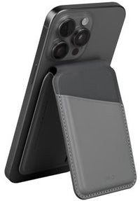 UNIQ Lyden Ds Rfid-Blocking Magnetic Card Holder With Stand - Charcoal (Rhino Grey/Black)