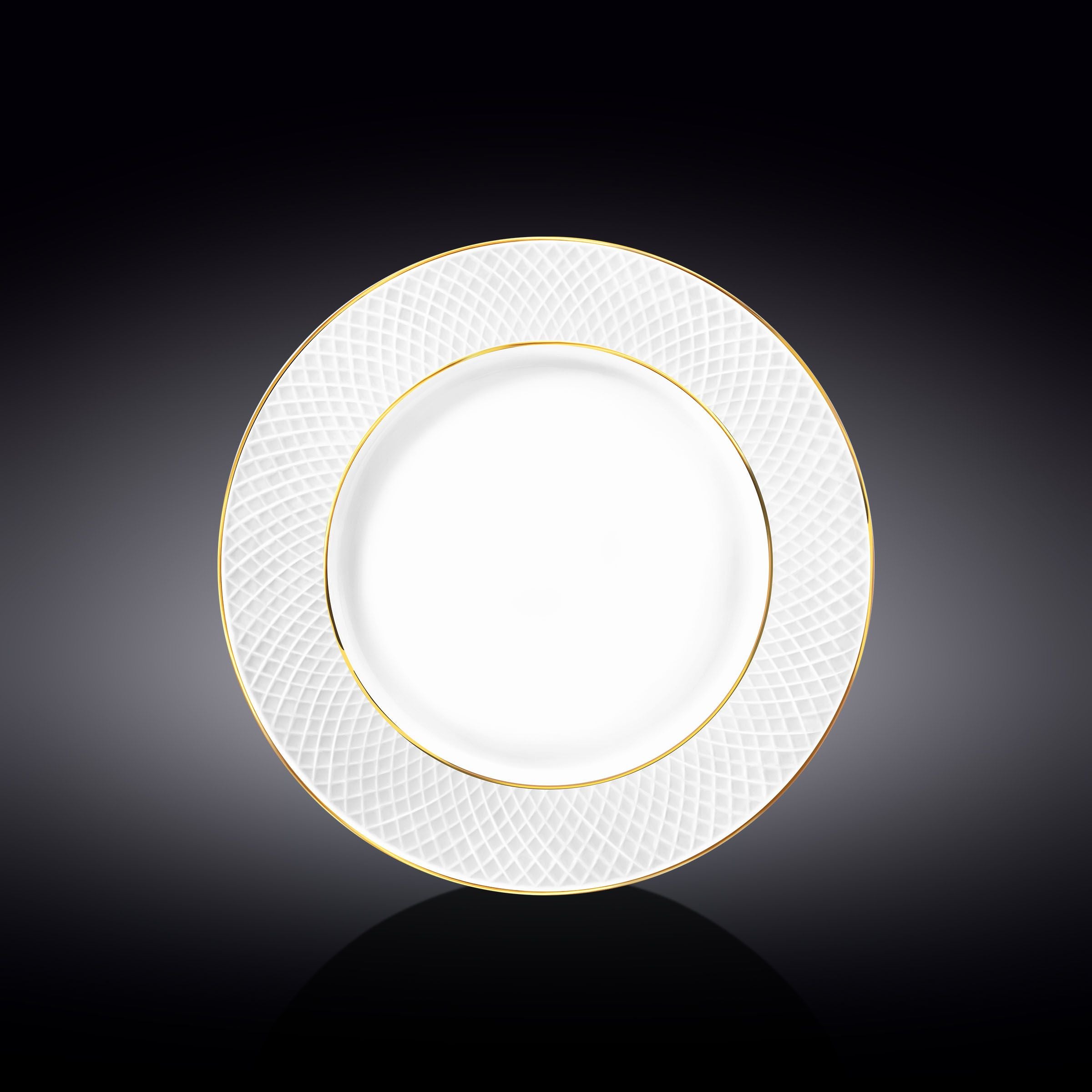 Wilmax Diamond Dinner Plate - White & Gold