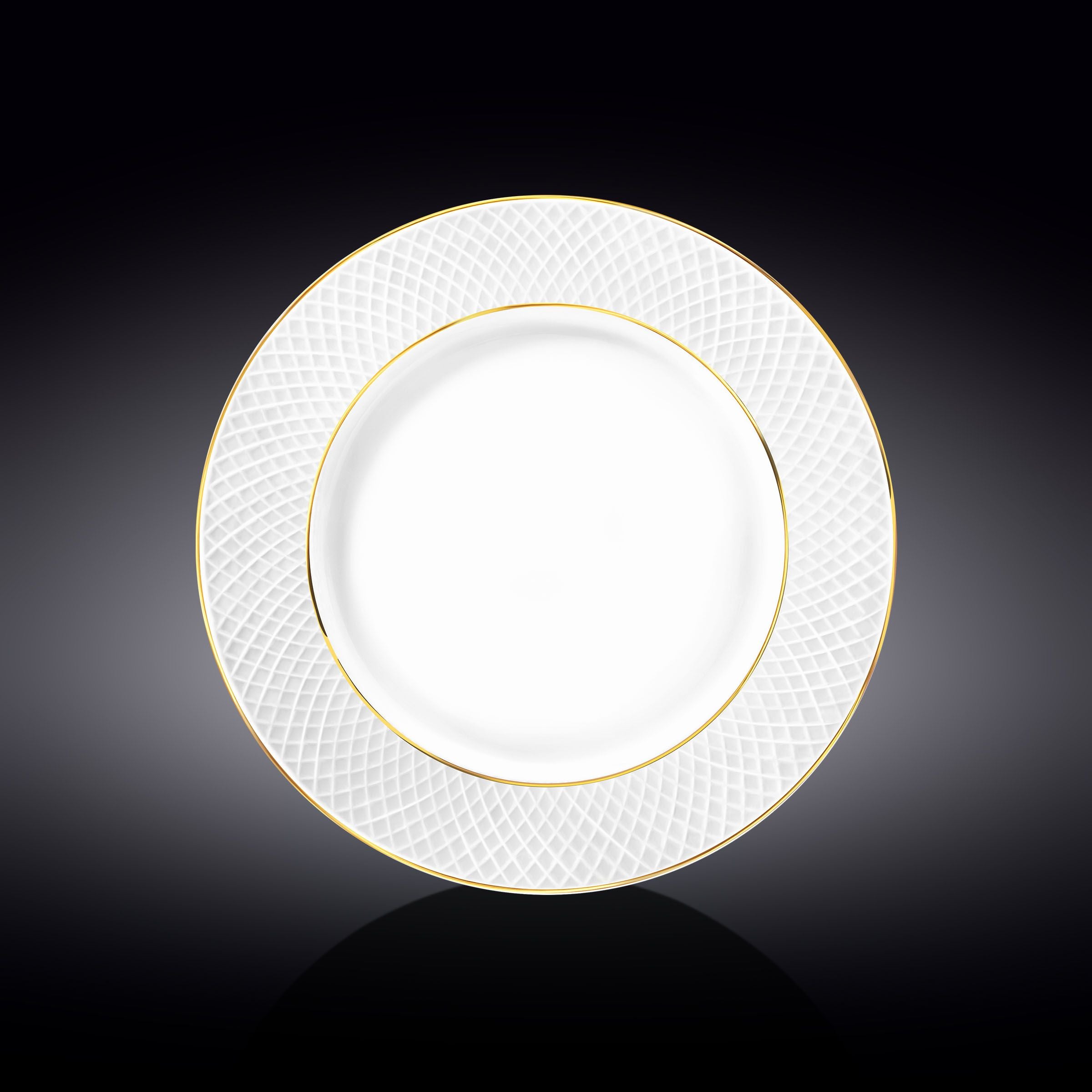 Wilmax Diamond Dinner Plate - White & Gold