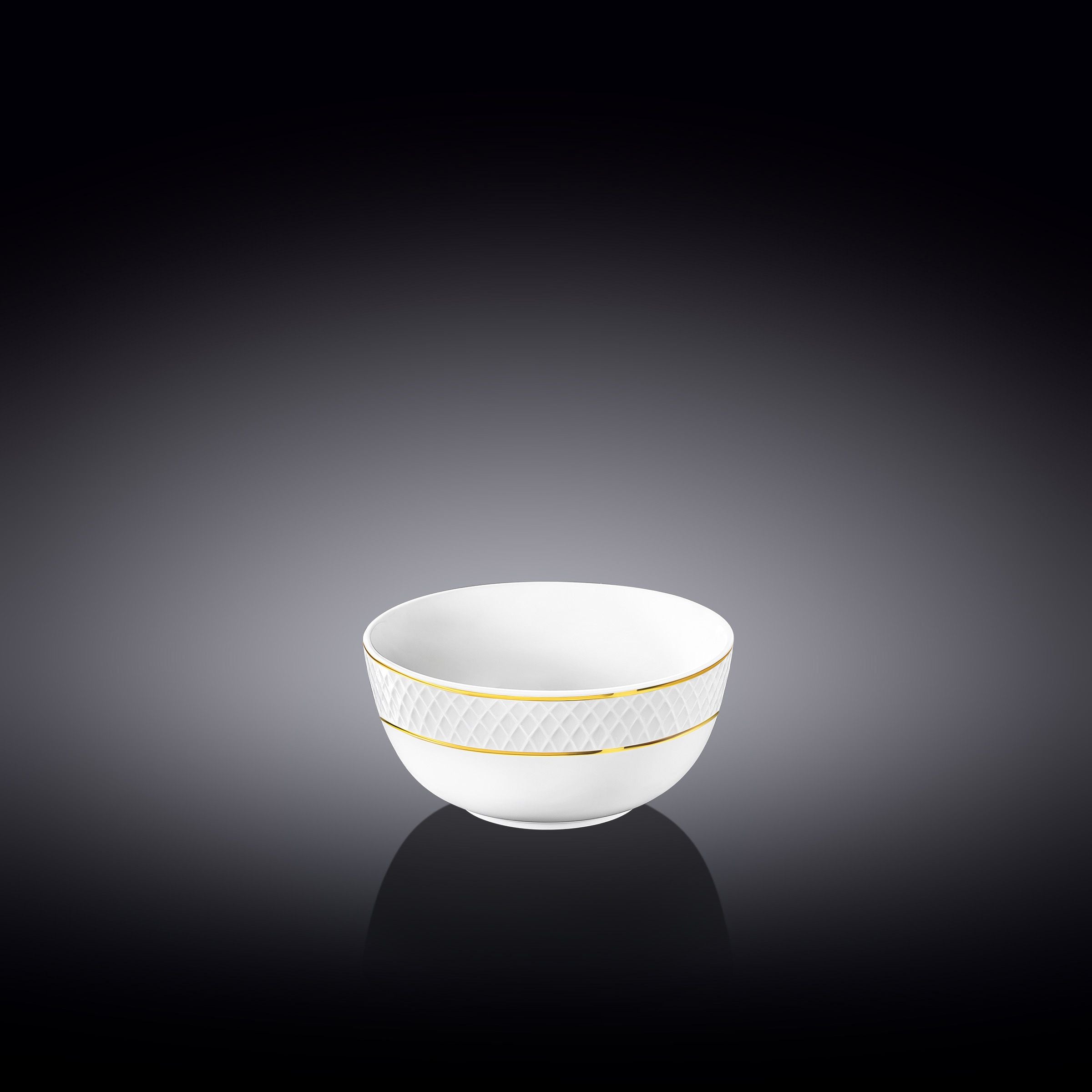 Wilmax Diamond Bowl - White & Gold