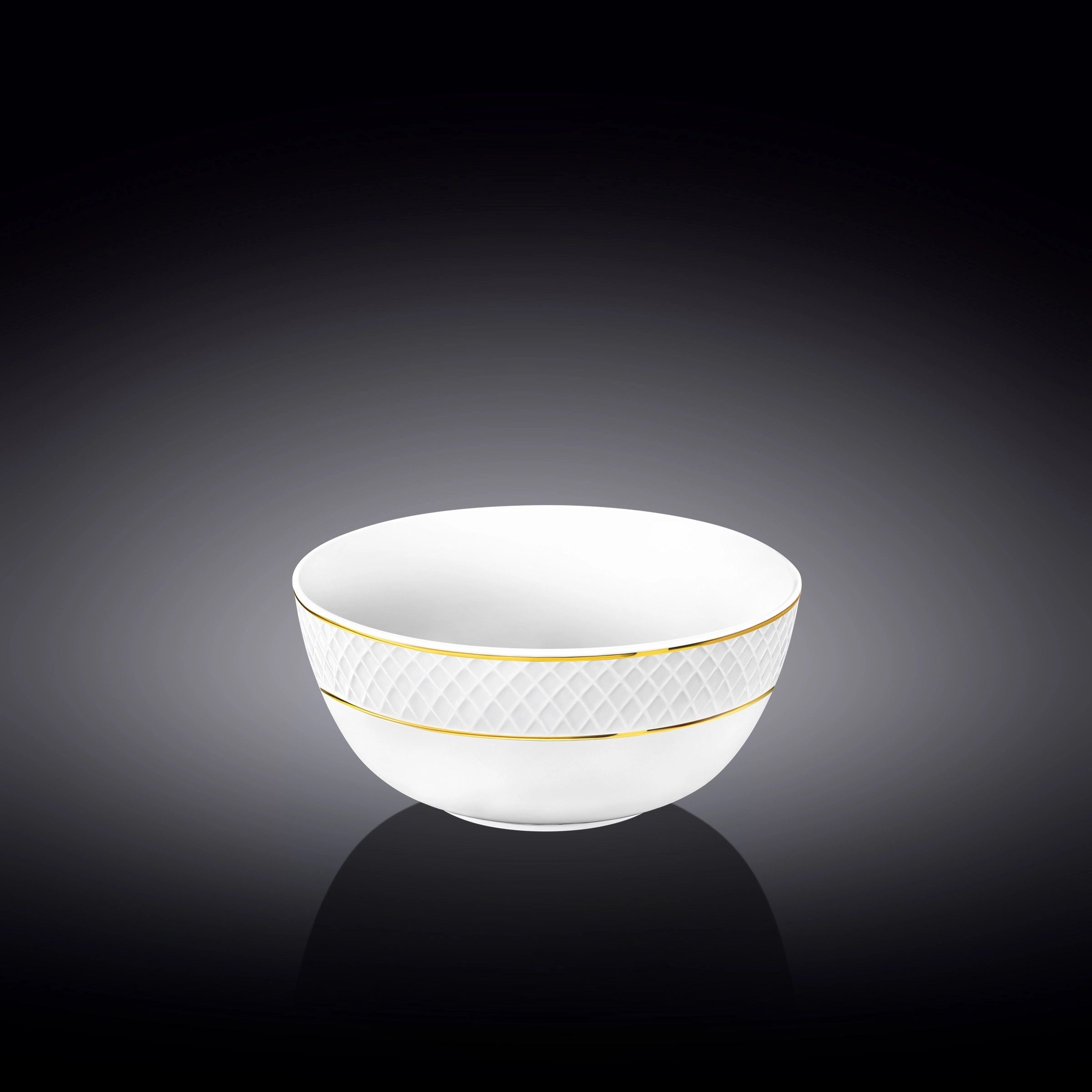 Wilmax Diamond Bowl - White & Gold