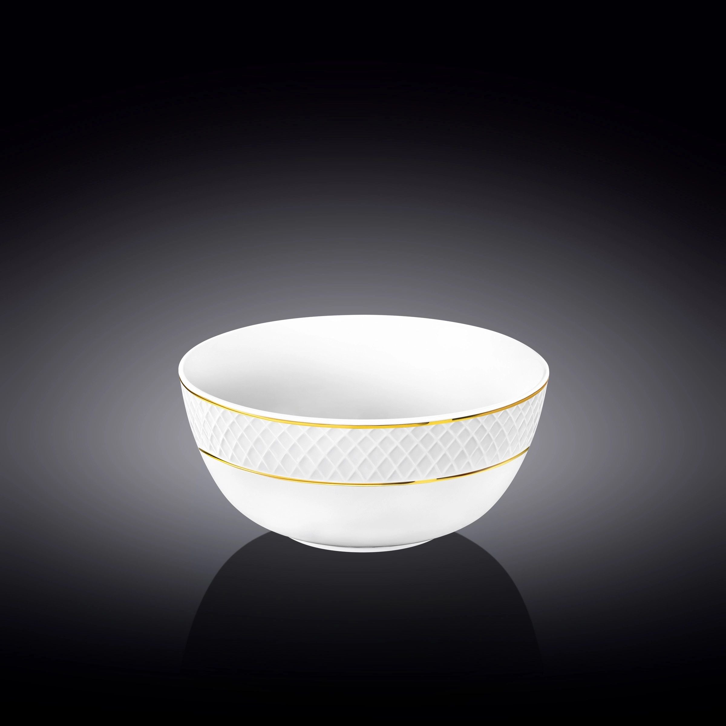 Wilmax Diamond Bowl - White & Gold