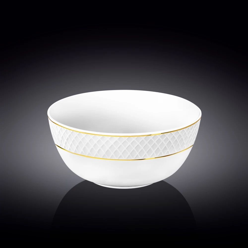 Wilmax Diamond Bowl - White & Gold