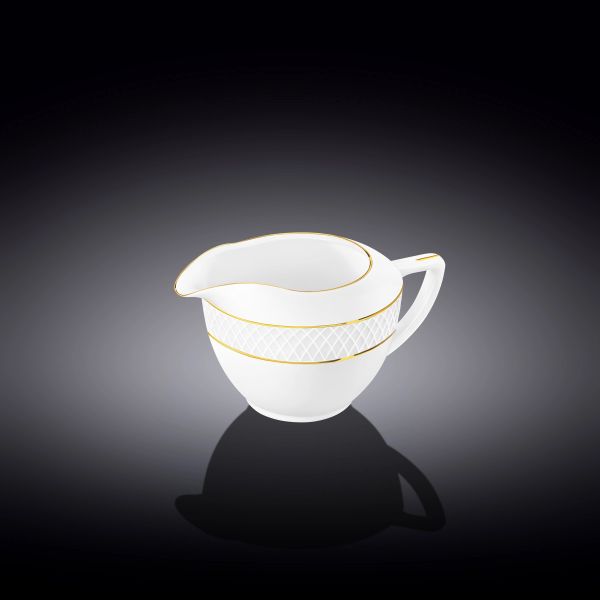 Wilmax Diamond Milk Jug 280ml - White & Gold