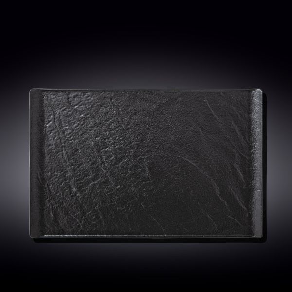 طبق مستطيل Wilmax SlateStone 38x24 سم - أسود أنيق