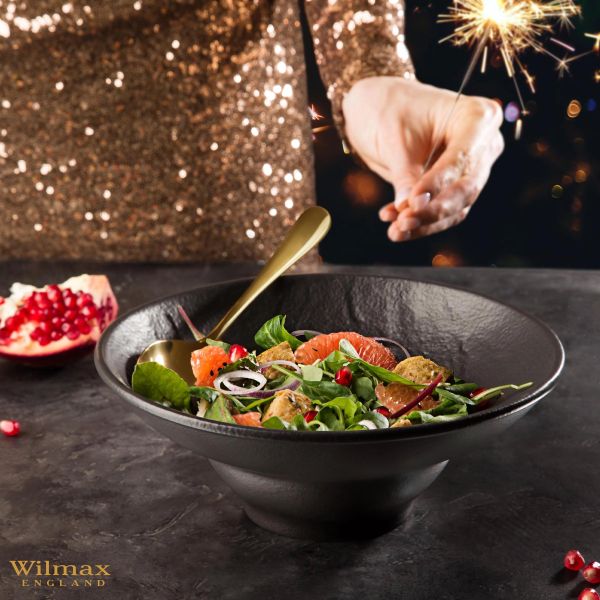 طبق عميق Wilmax SlateStone 22.5 سم - أسود أنيق