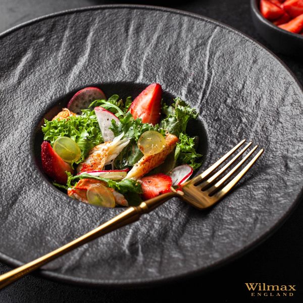 طبق عميق Wilmax SlateStone 27 سم - أسود أنيق