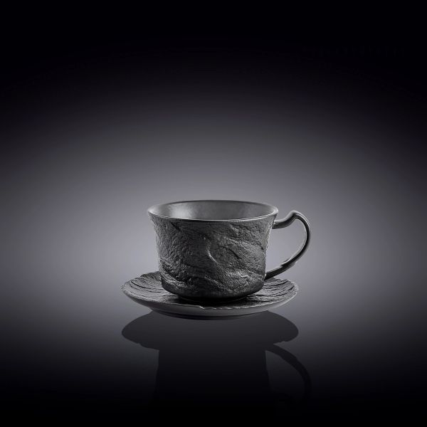 Wilmax SlateStone Coffee Cup & Saucer 75ml - Black