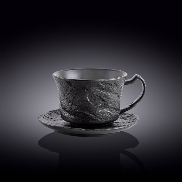 Wilmax SlateStone Tea Cup & Saucer - Black