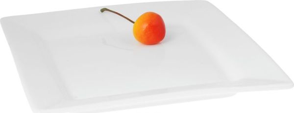 طبق حلويات Wilmax Stella 18.5 سم - مربع أبيض أنيق