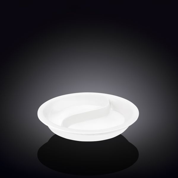 Wilmax 38.5cm Round Plate with 2 Sections - White