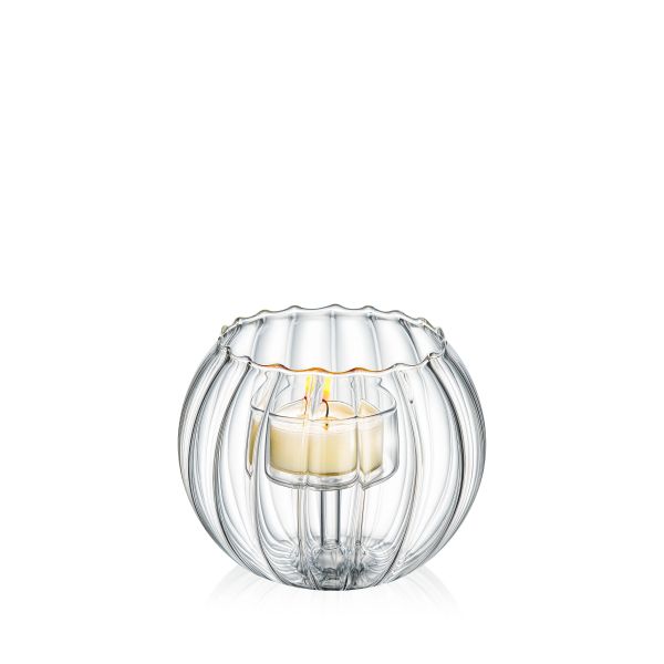 Wilmax Segment Glass Candle Holder 12×10cm – Elegant