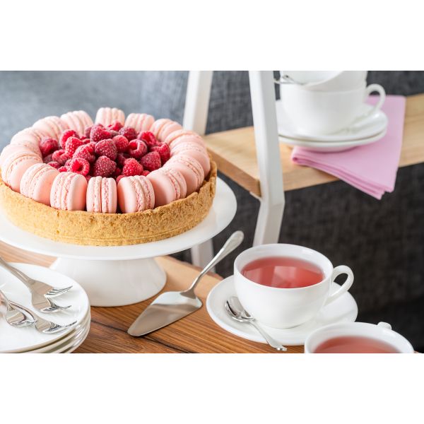 Wilmax 25cm Cake Plate with Base - White Elegant