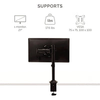 Fellowes Reflex Series Adjustable Computer Monitor Stand for Desk with Single Monitor Arm / 32 Inch Monitor Capacity