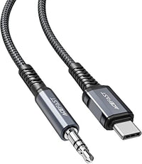 ACEFAST Lightning to 3.5mm Audio Cable - Hi-Fi Distortion-Free Sound for iPhone, iPad, iPod (1.2m/3.9ft) - Black C1-06