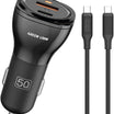 Green Lion 50W Car Charger + USB-C to USB-C Cable – Dual Port