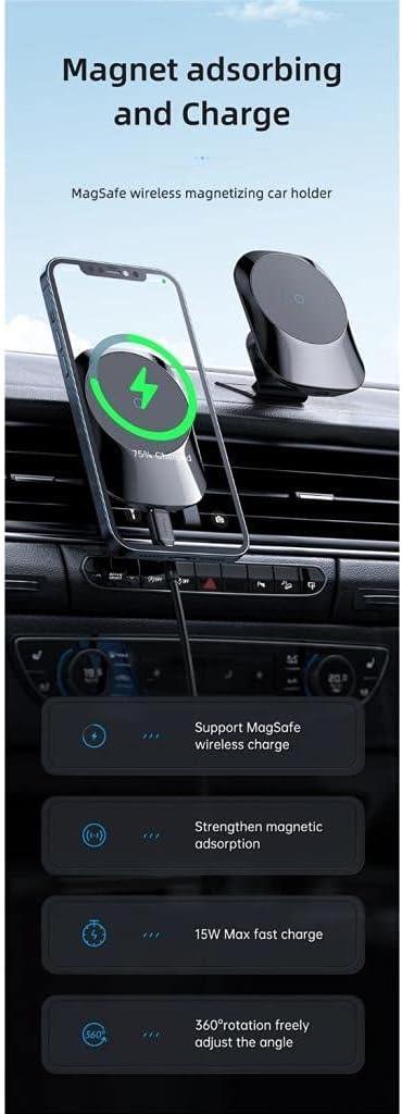 Mcdodo Magsafe Car Holder 15W Magnetic Wireless Charging - Black