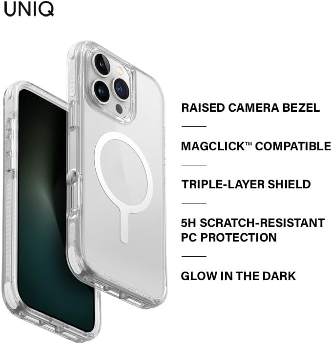 UNIQ HYBRID IPHONE 16 PRO (2024) 6.3 MAGCLICK CHARGING COMBAT (LUMINOUS) - LUME-WHITE