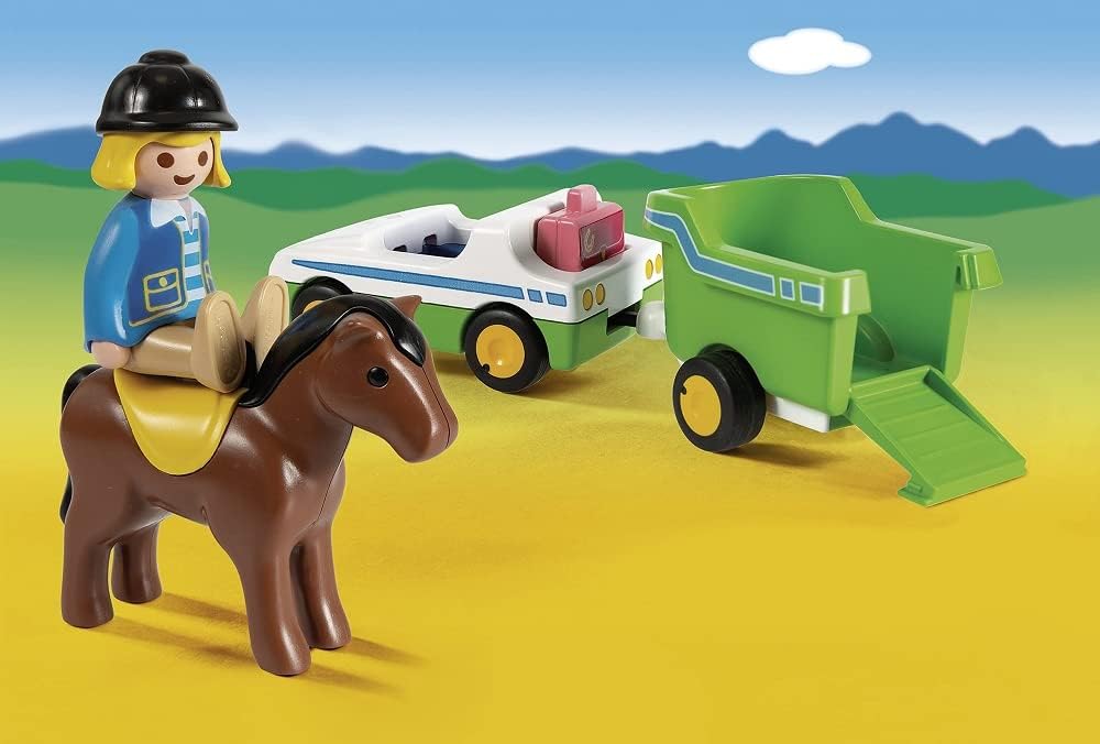 Playmobil 1.2.3 Car with Horse Trailer - Fun for Toddlers