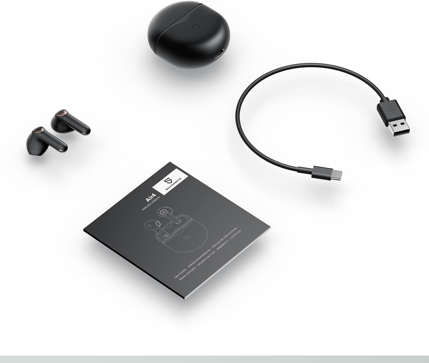 SoundPEATS Air4: Wireless Earbuds, Boosted Bass, 26H Playtime - BLACK