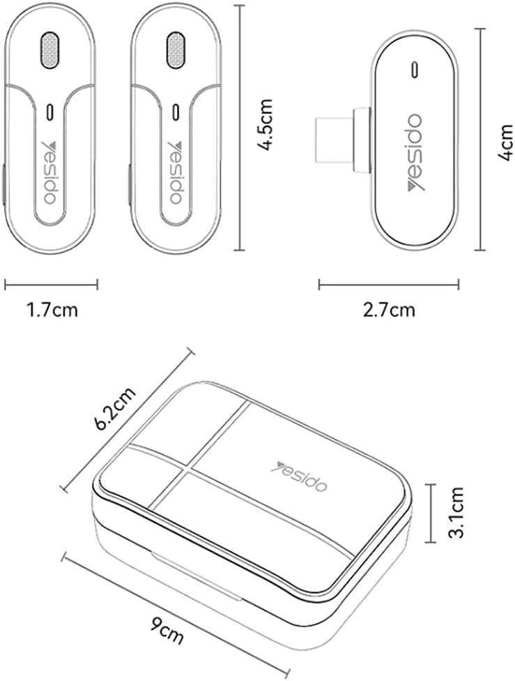 Yesido Wireless Lavalier Microphone with Type-C Receiver