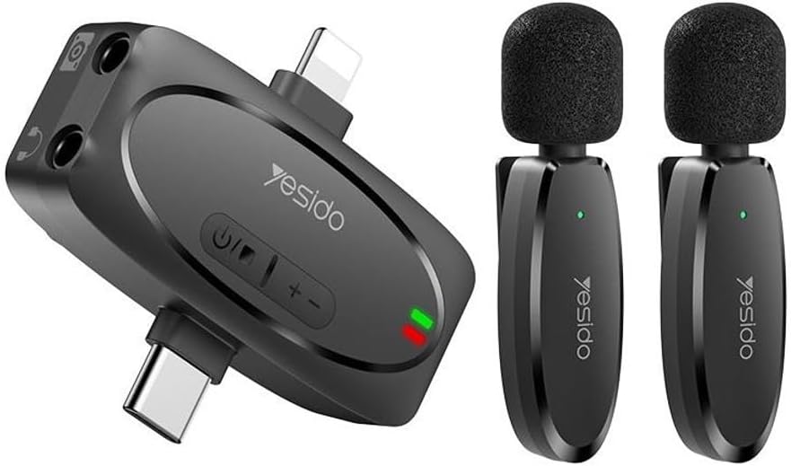 YESIDO KR15 Dual Low-Latency Wireless Lavalier Microphone